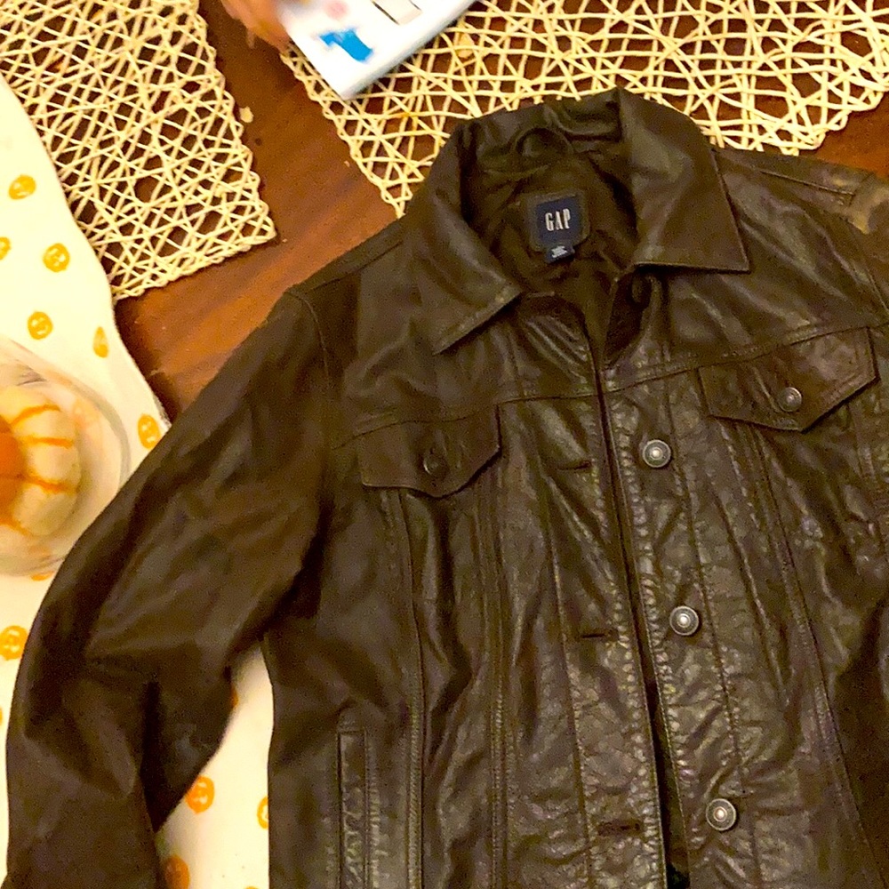 Leather coat from The Gap size L great shape!
